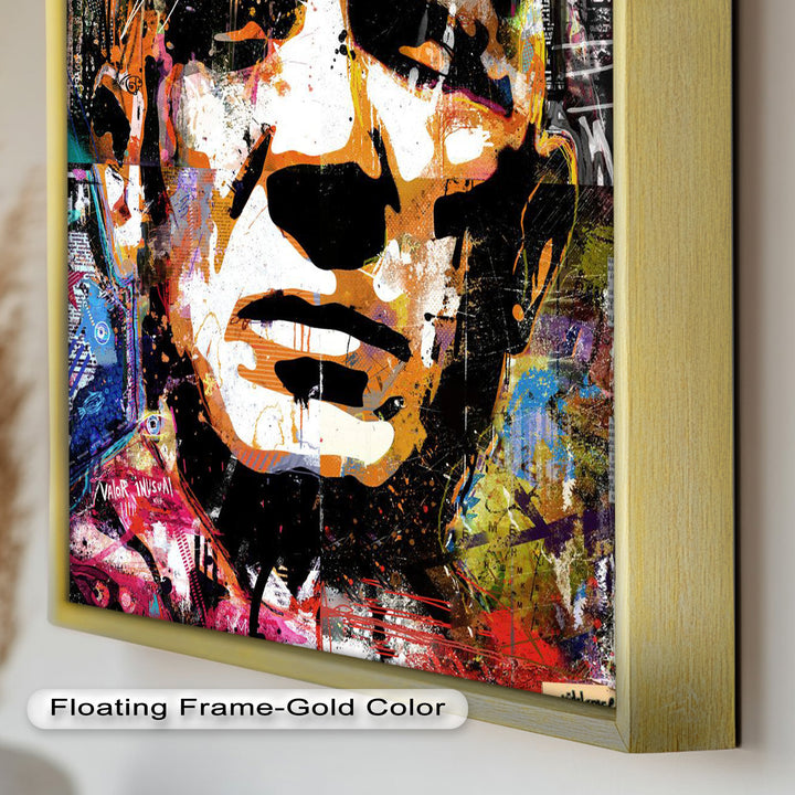 Graffiti Face Portrait Wall Art – Urban Abstract Oil Painting