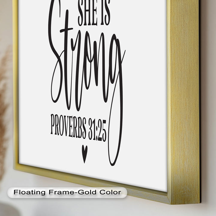 She Is Strong – Proverbs 31:25 Bible Verse Oil Painting