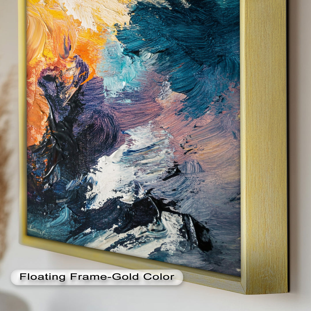 Oceanic Ember – Ölgemälde mit kräftiger abstrakter Textur