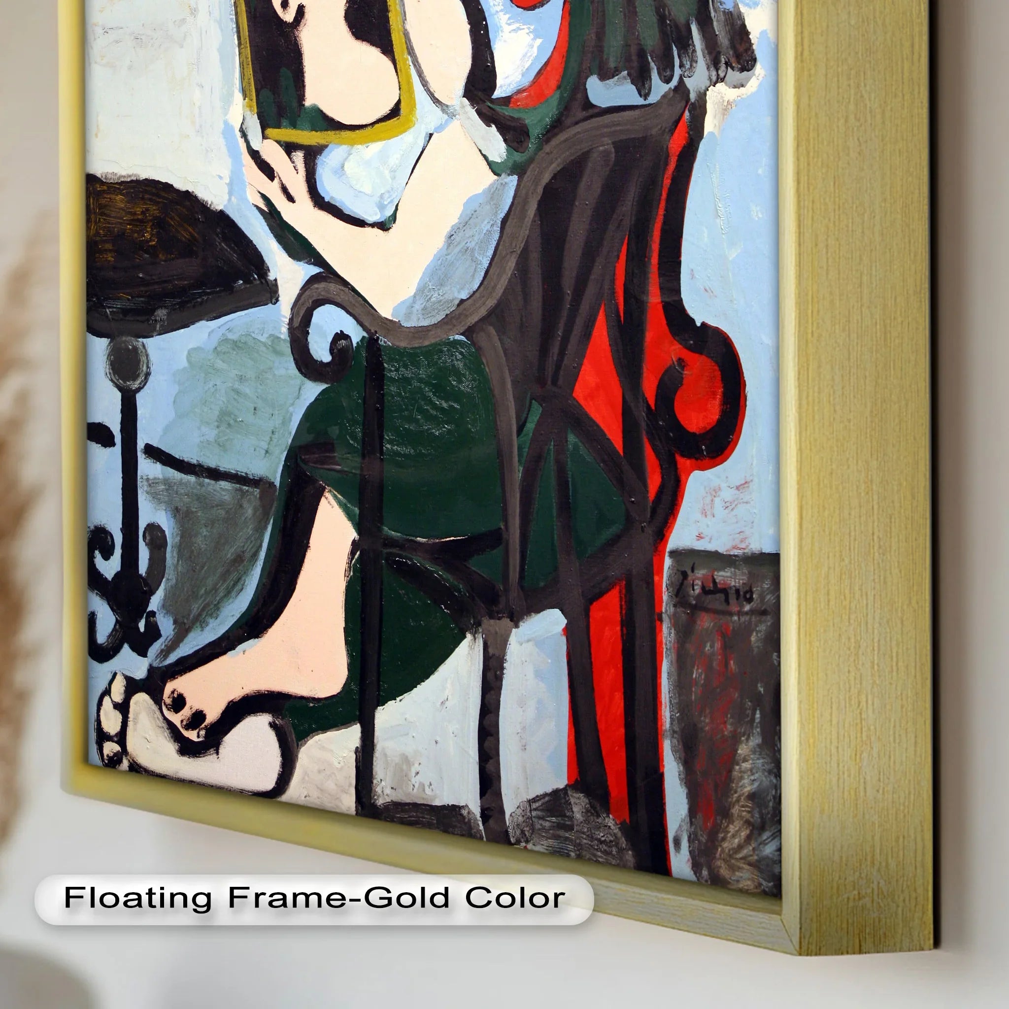 絵画 Mirror_Oil No.4 Woman with Mirror – Abstract Reflection Picasso Oil Painting