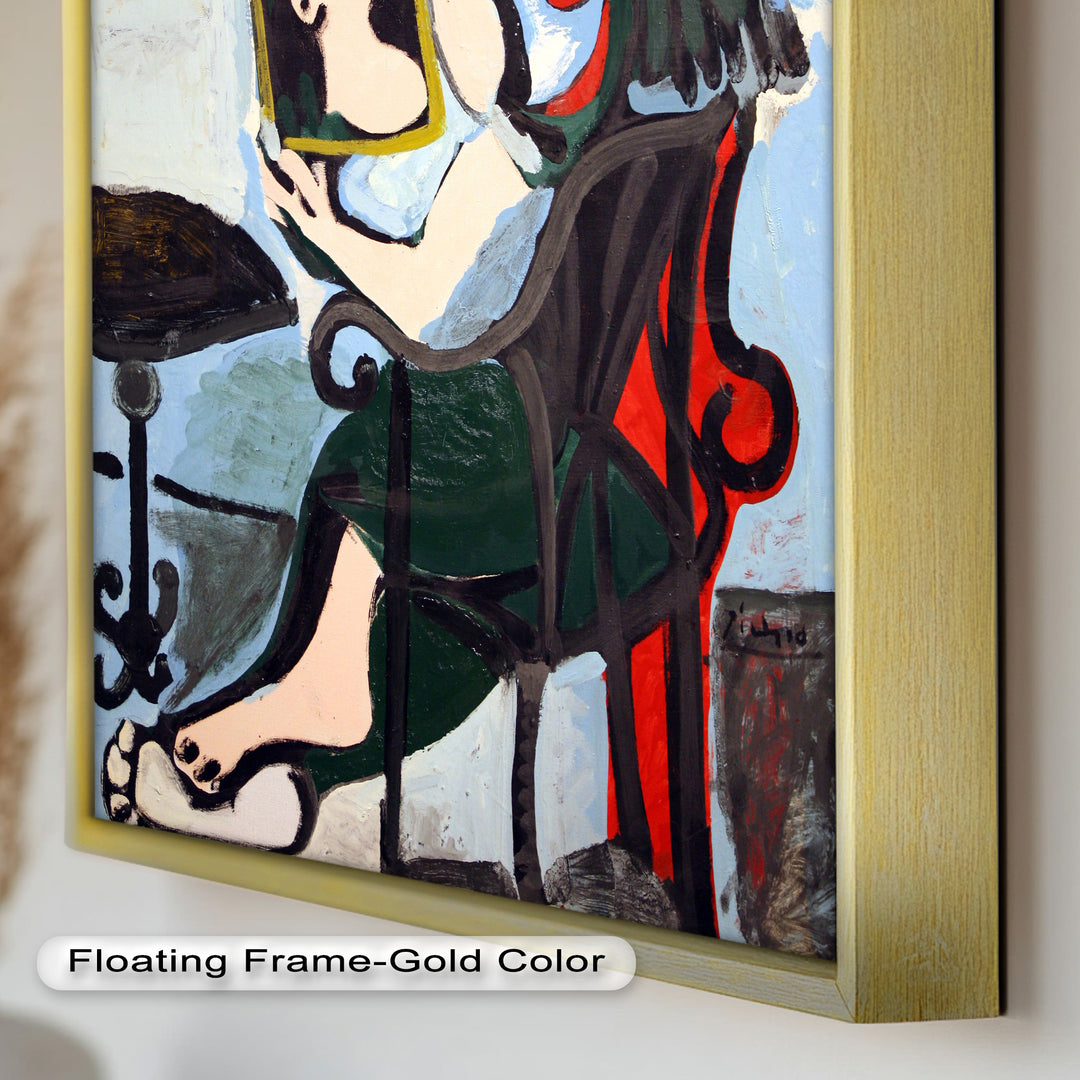 Woman with Mirror – Abstract Reflection Picasso Oil Painting