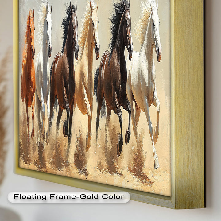 Thundering Harmony – Multicolor Horses Oil Painting