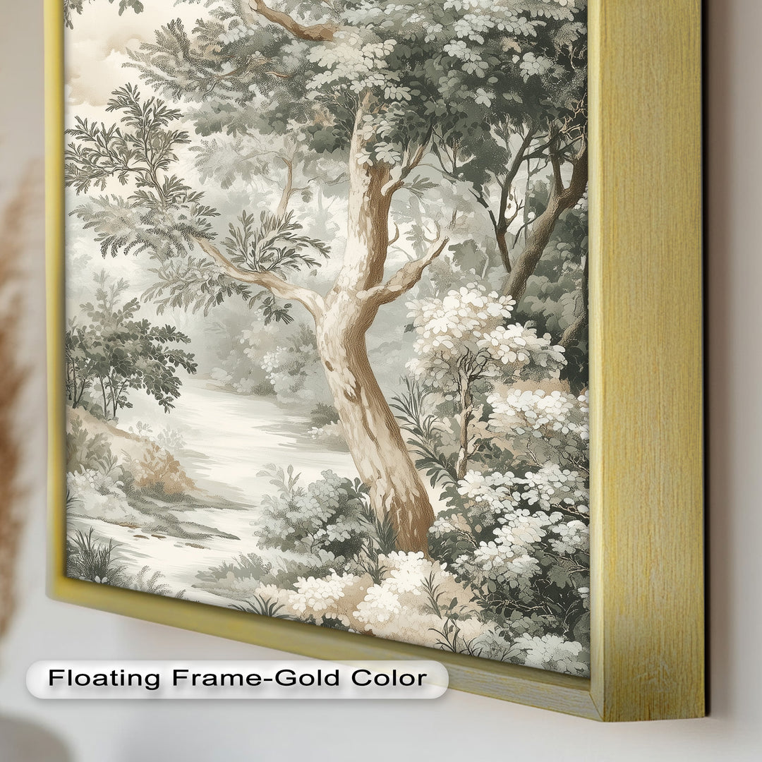 Nature Wall Art - Sepia Forest Landscape Oil Painting