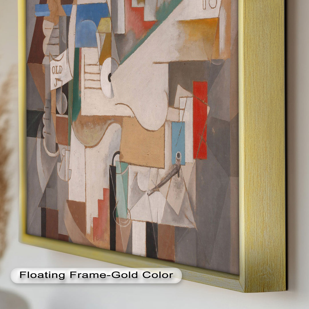 Geometric Cubist Composition Wall Art – Abstract Oil Painting