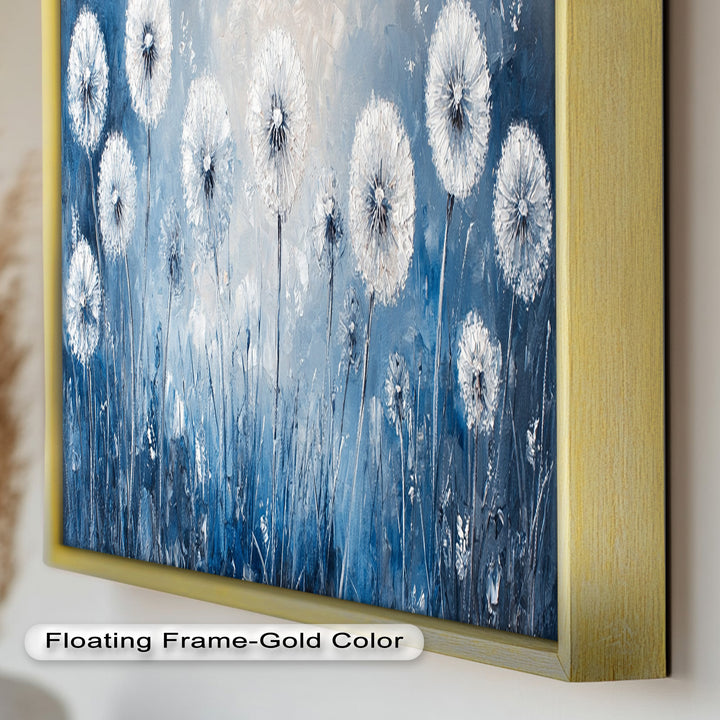 White Dandelion Field Wall Art – Floral Oil Painting