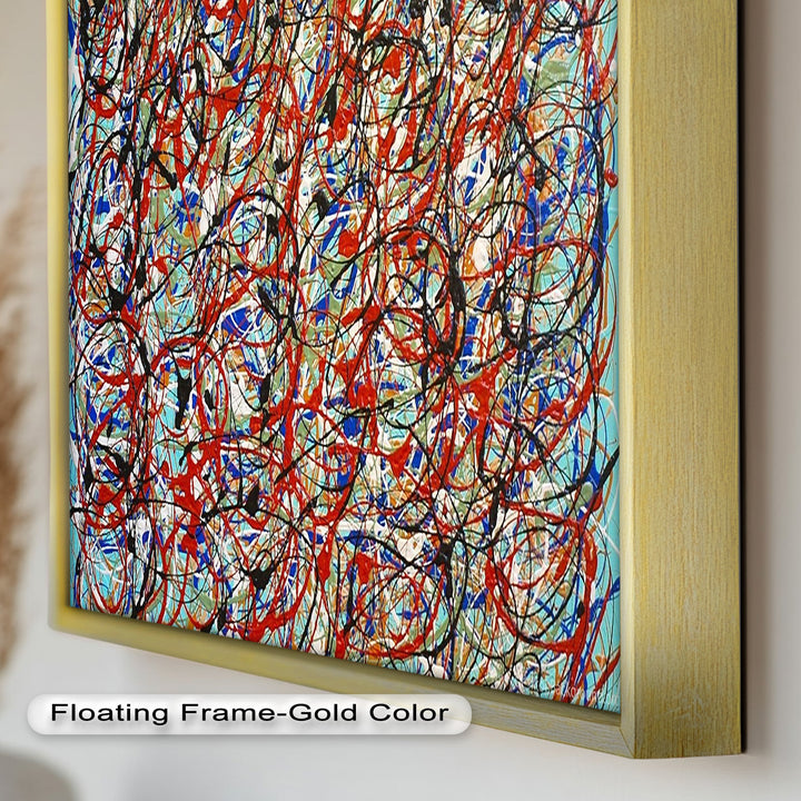 Energetic Action Painting Wall Art – Abstract Oil Painting