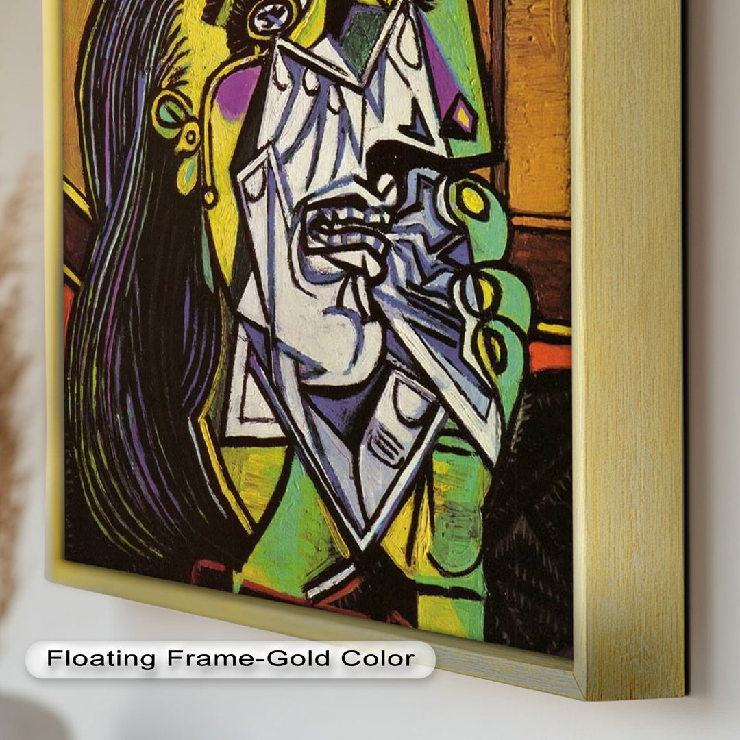 Woman Weeping in Red Hat – Emotional Cubist Expression Picasso Oil Painting