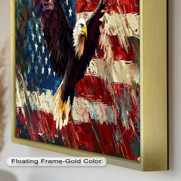 Soaring Freedom – Patriotic Eagle Oil Painting