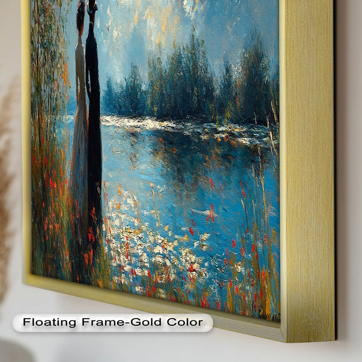 Romantic Riverside - Impressionist Oil Painting