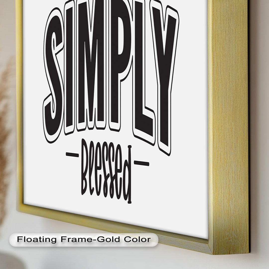 Simply Blessed – Christian Typography Oil Painting