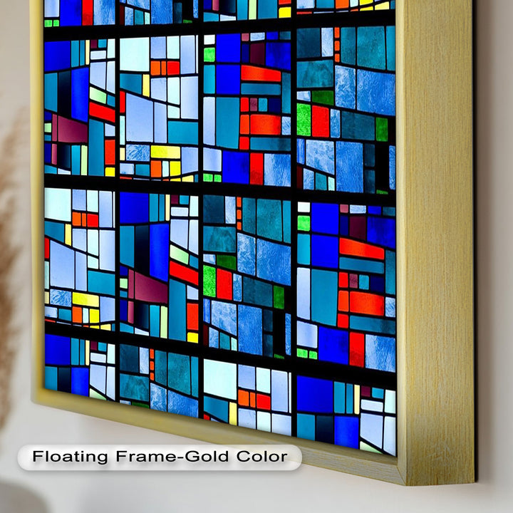 Farbblock-Mosaik-Look Wandkunst – Modernes abstraktes Ölgemälde