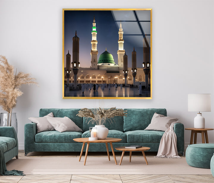 Medina mosque artwork printed on tempered glass