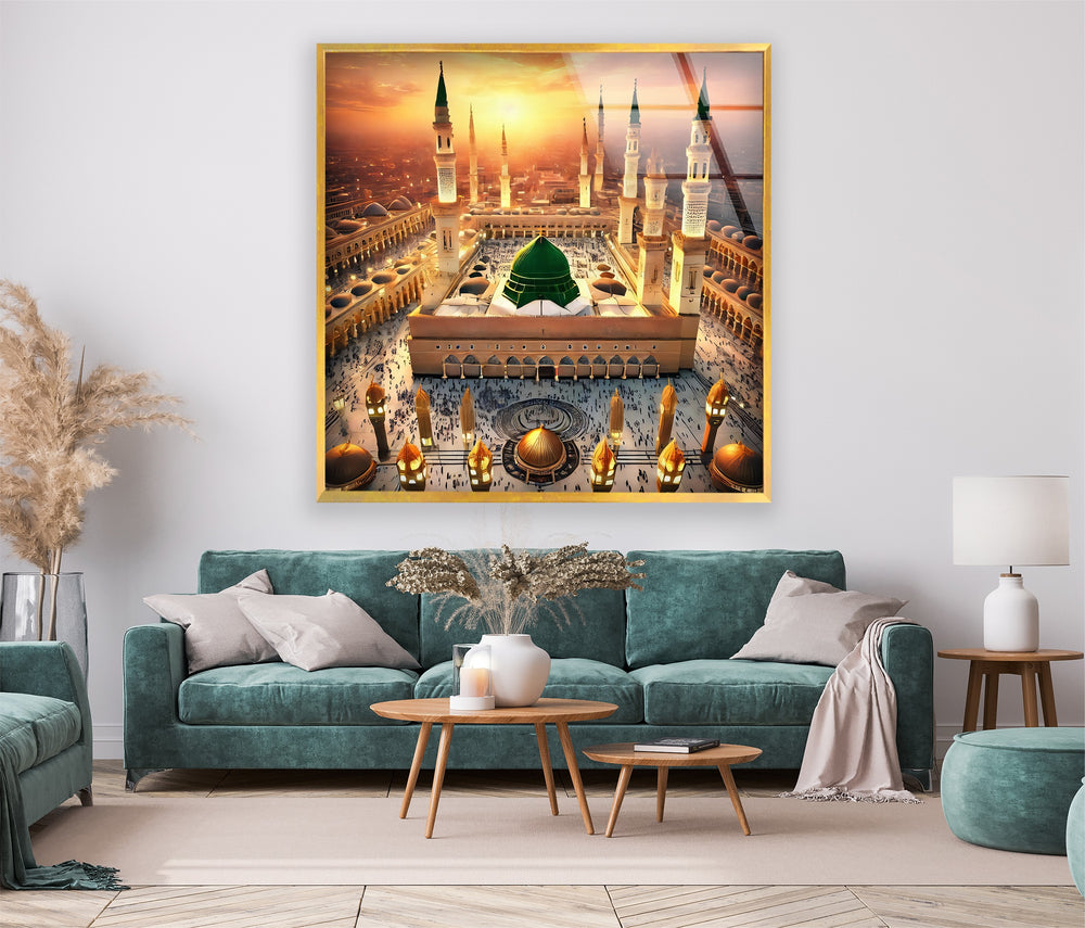 Medina mosque under golden sunset printed on tempered glass