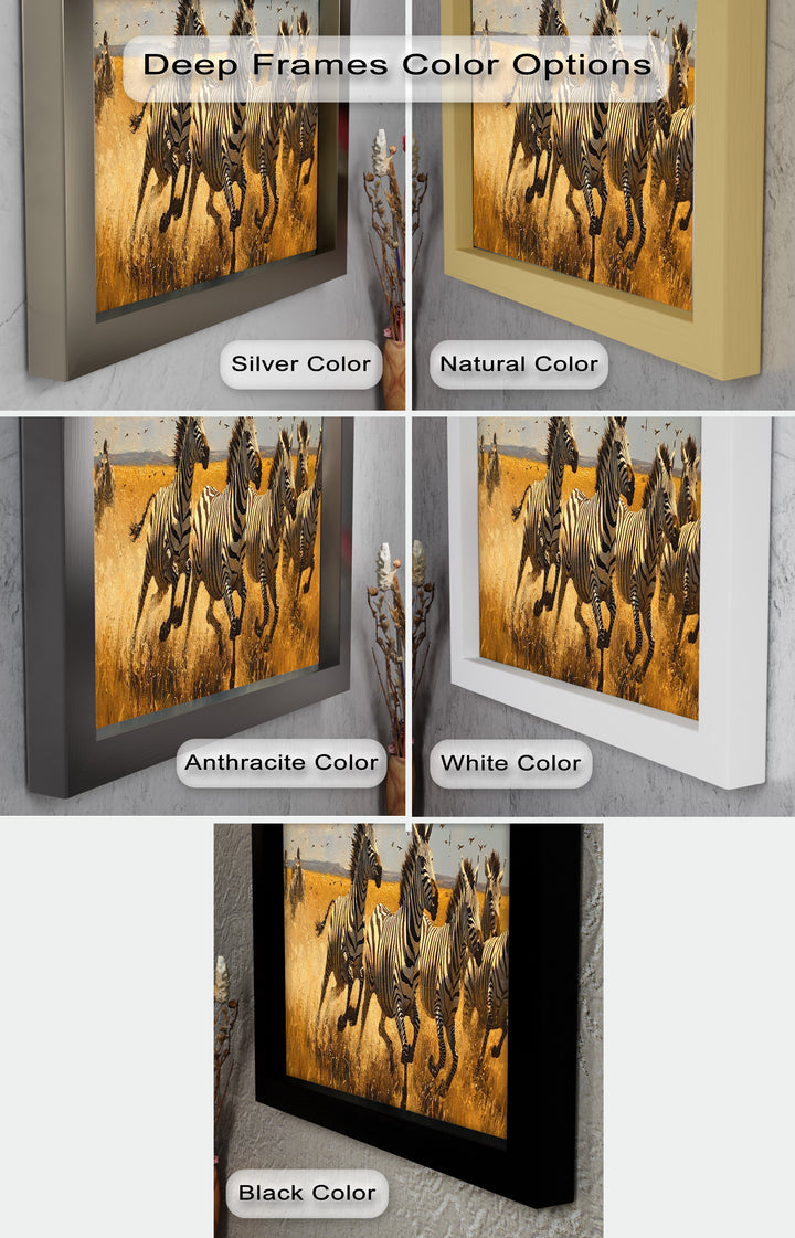 Thundering Zebra Herd – Wild Safari Oil Painting