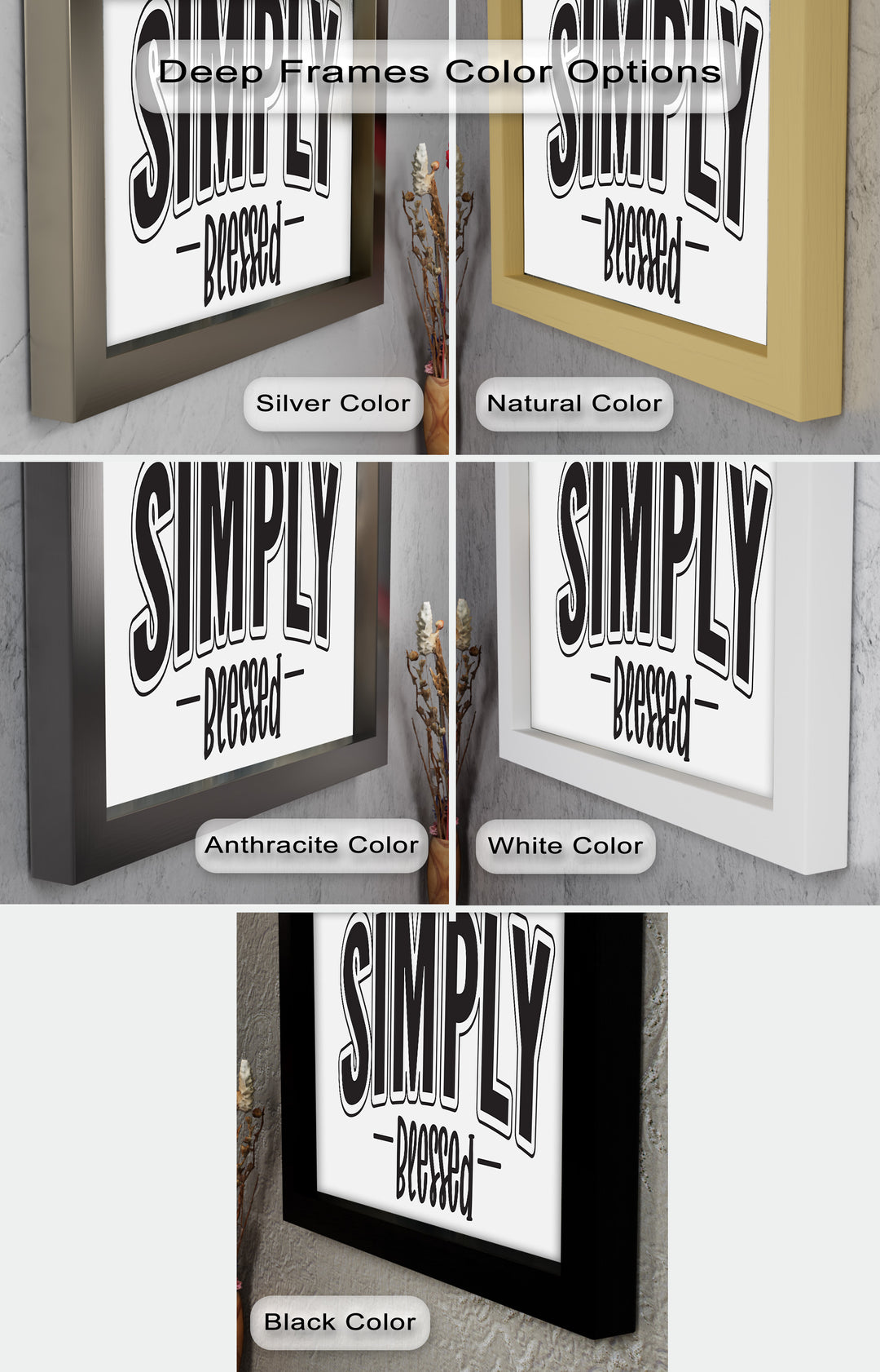 Simply Blessed – Christian Typography Oil Painting