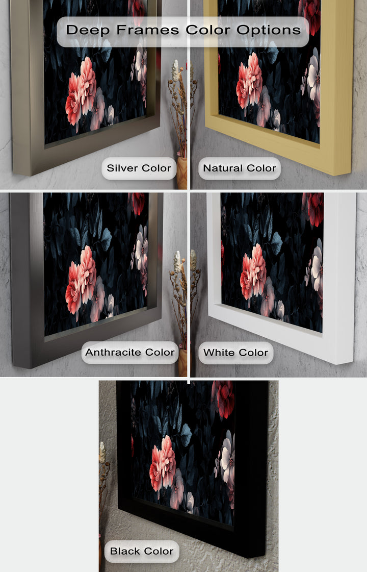 Dark Floral Elegance Wall Art – Floral Oil Painting