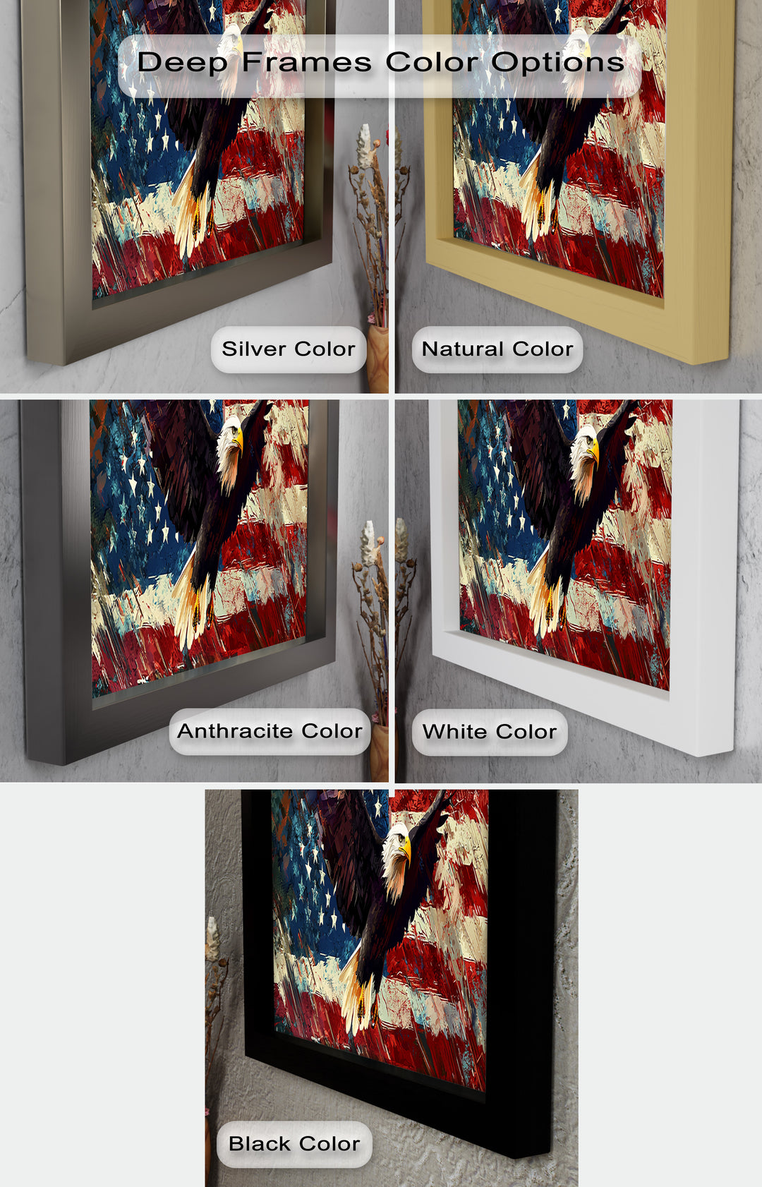 Soaring Freedom – Patriotic Eagle Oil Painting