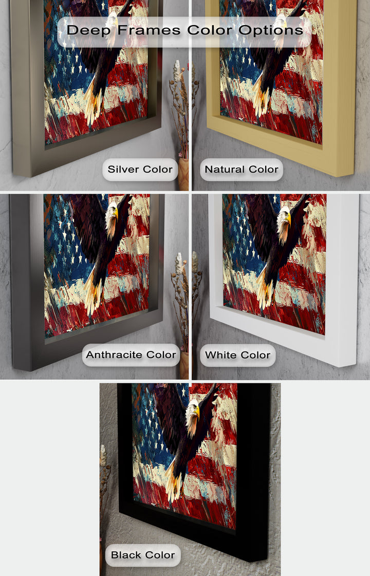 Soaring Freedom – Patriotic Eagle Oil Painting