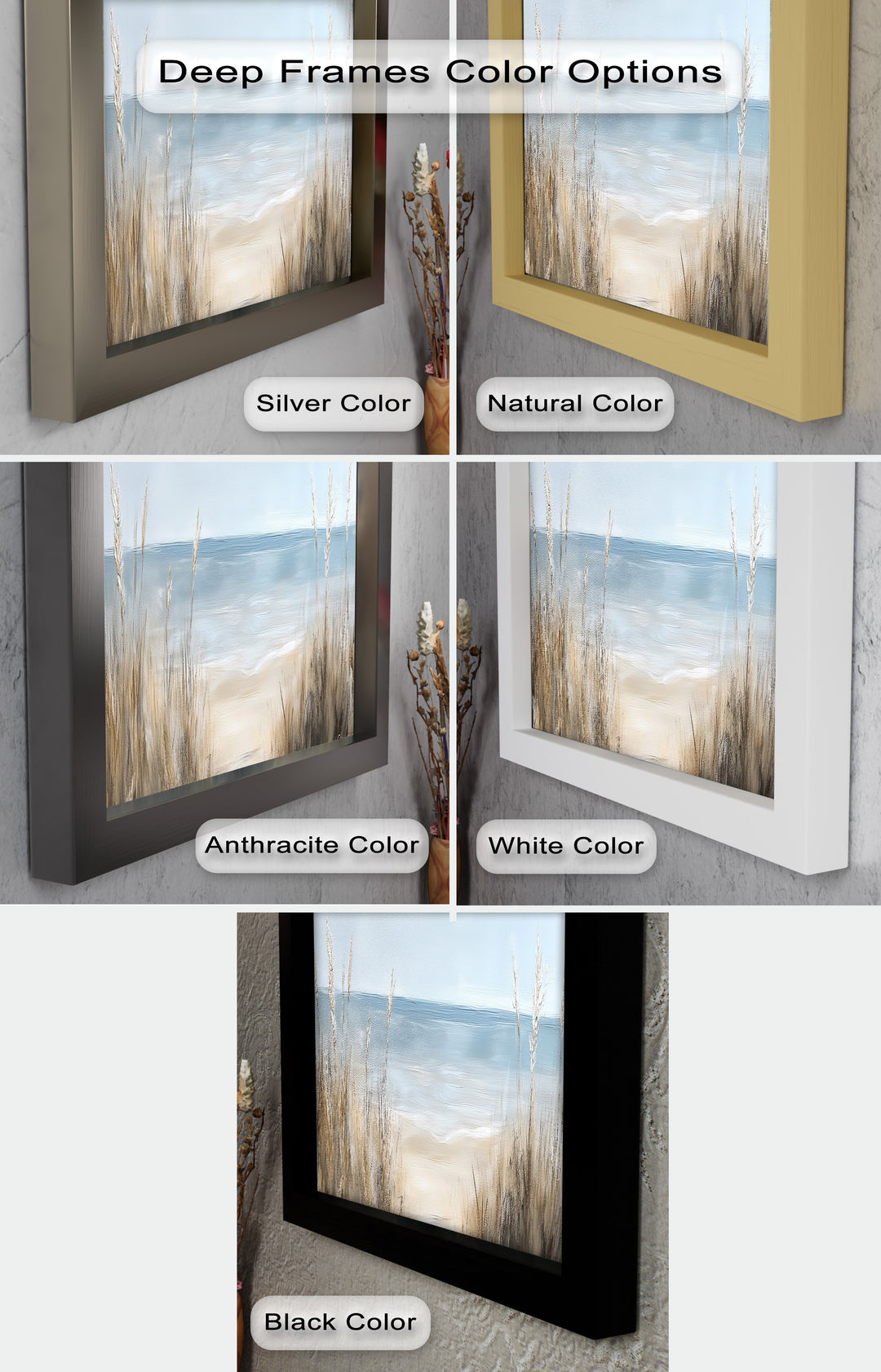 Coastal Wall Art-Beach Grass Landscape Oil Painting
