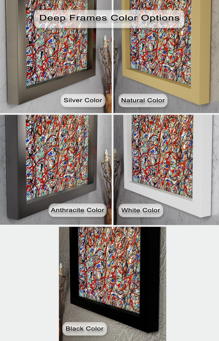 Energetic Action Painting Wall Art – Abstract Oil Painting