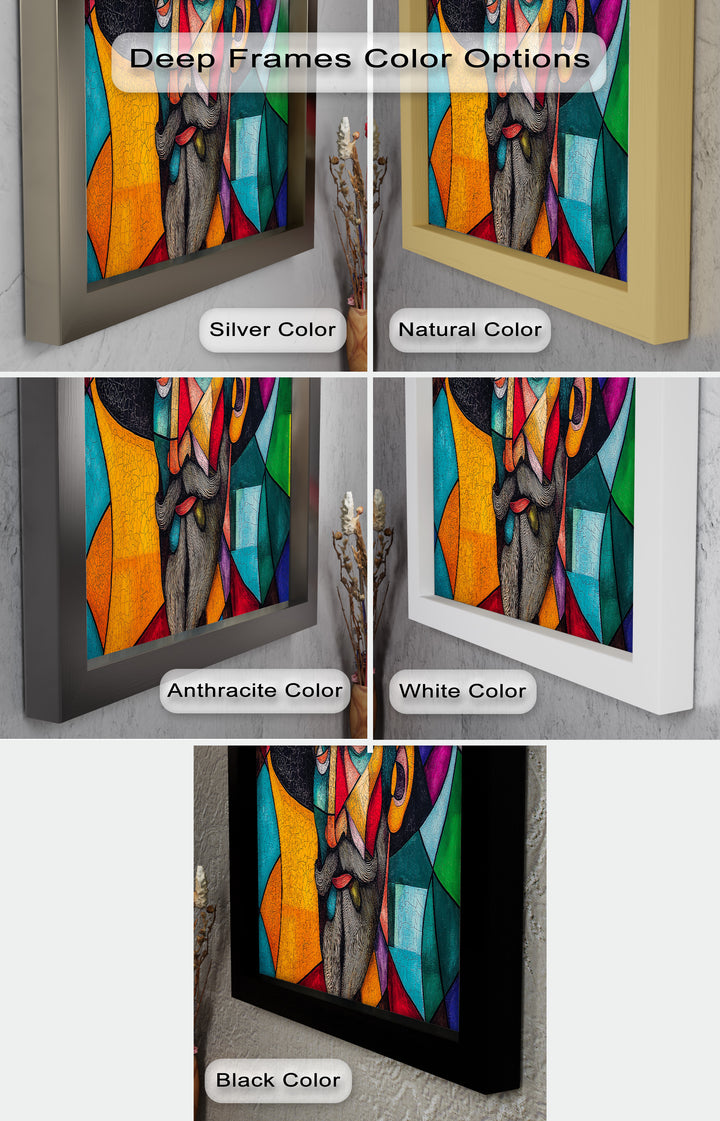 The Thinker’s Mosaic – Abstract Male Portrait Oil Painting