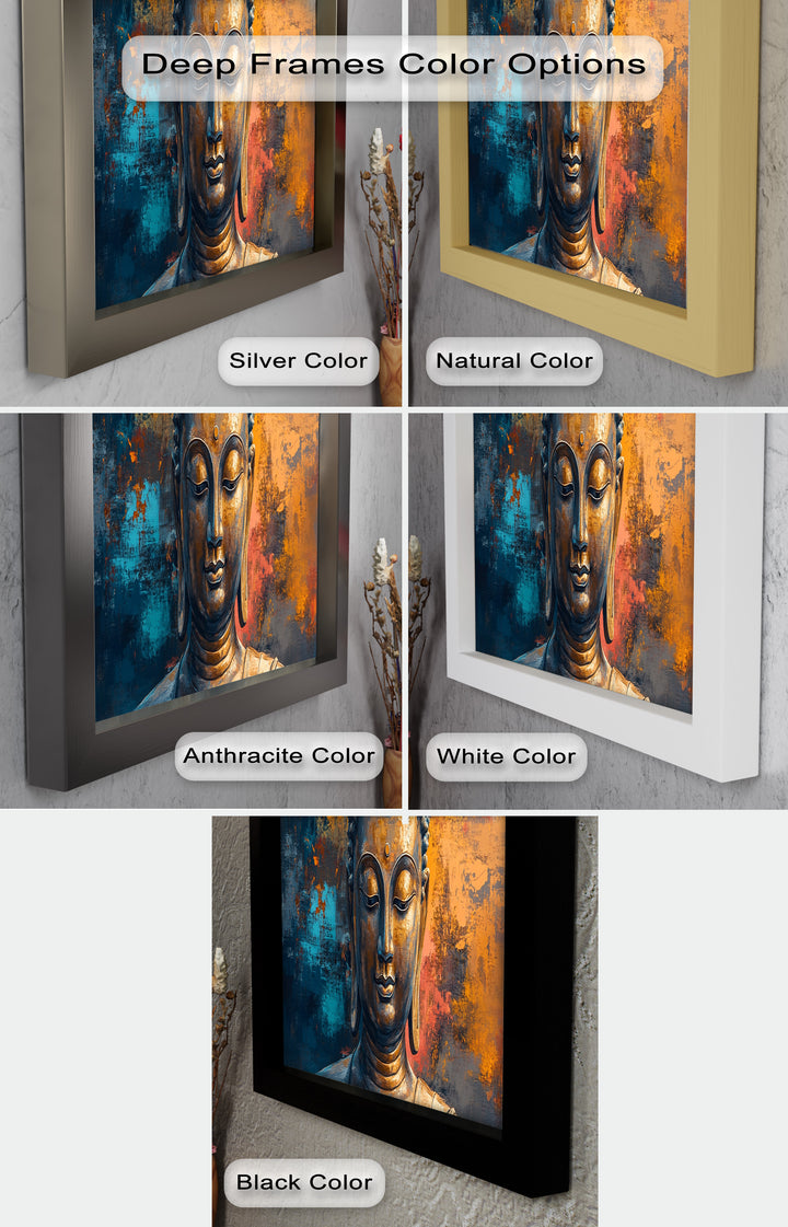 Golden Buddha Wall Art – Colorful Oil Painting