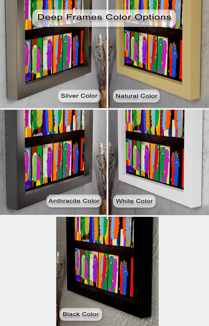 Pop Cubist Faces Wall Art – Abstract Oil Painting