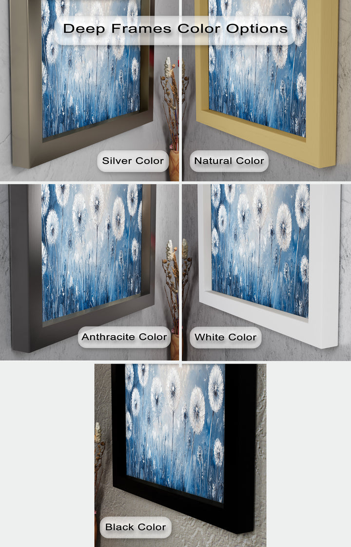 White Dandelion Field Wall Art – Floral Oil Painting