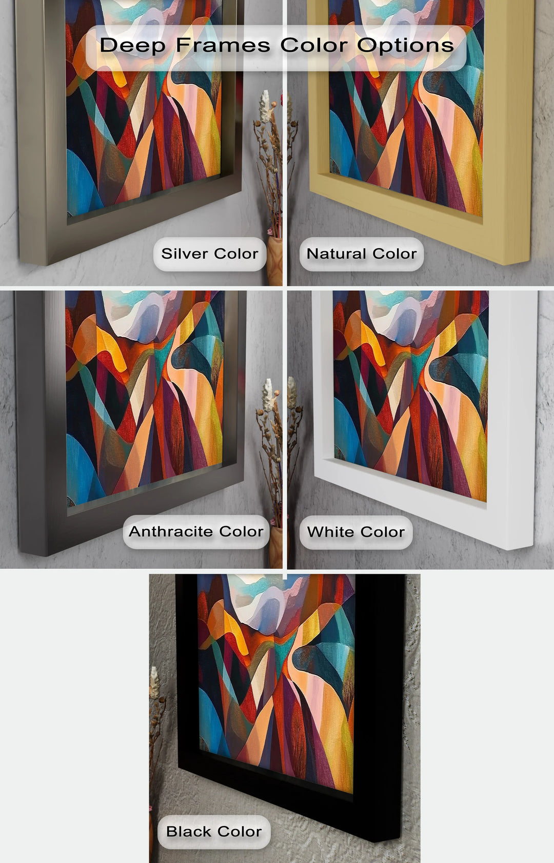 Valley of Vibrance – Geometric Landscape Abstract Oil Painting - MyPhotoStation