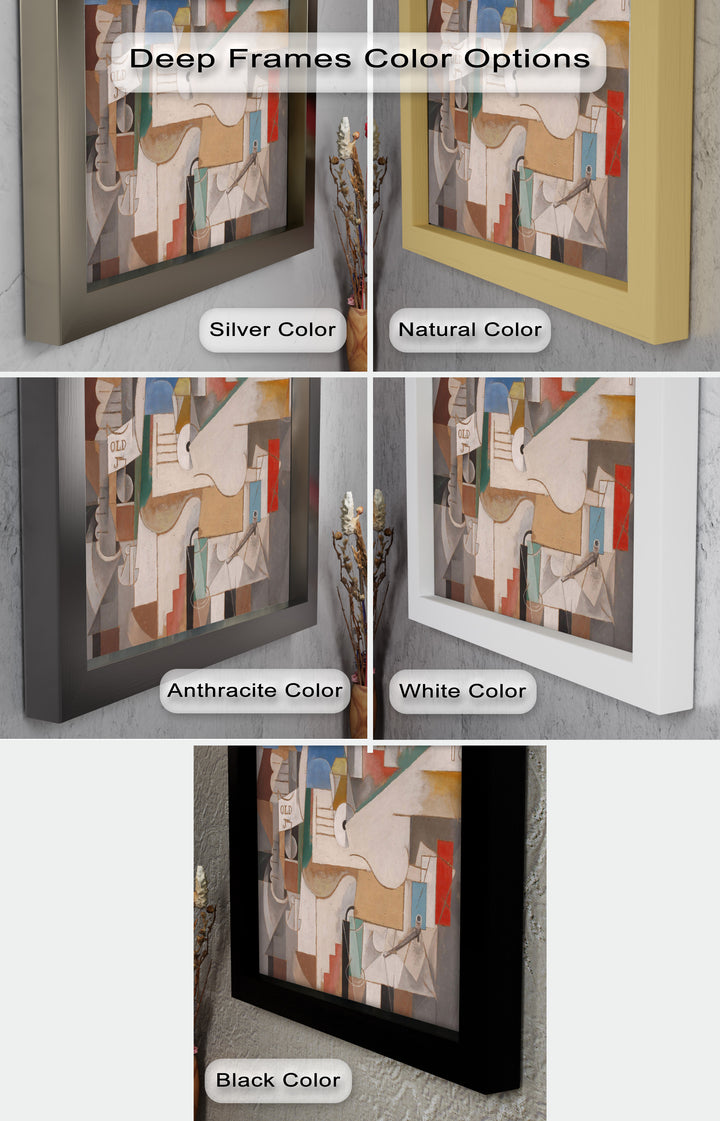 Geometric Cubist Composition Wall Art – Abstract Oil Painting