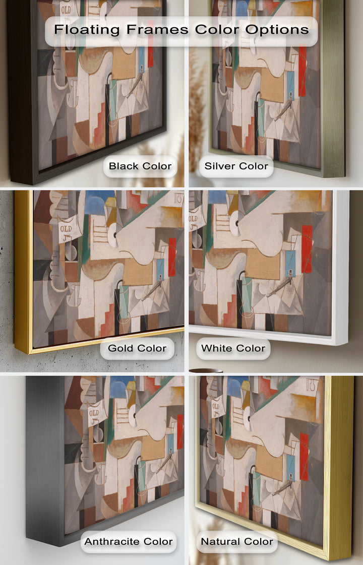 Geometric Cubist Composition Wall Art – Abstract Oil Painting