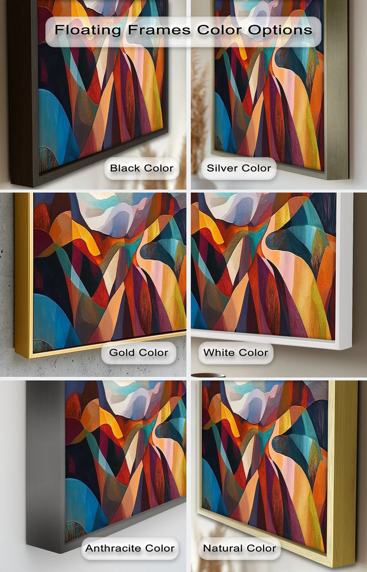 Valley of Vibrance – Geometric Landscape Abstract Oil Painting - MyPhotoStation