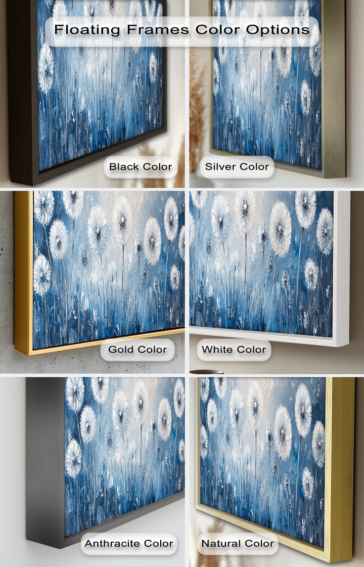 White Dandelion Field Wall Art – Floral Oil Painting