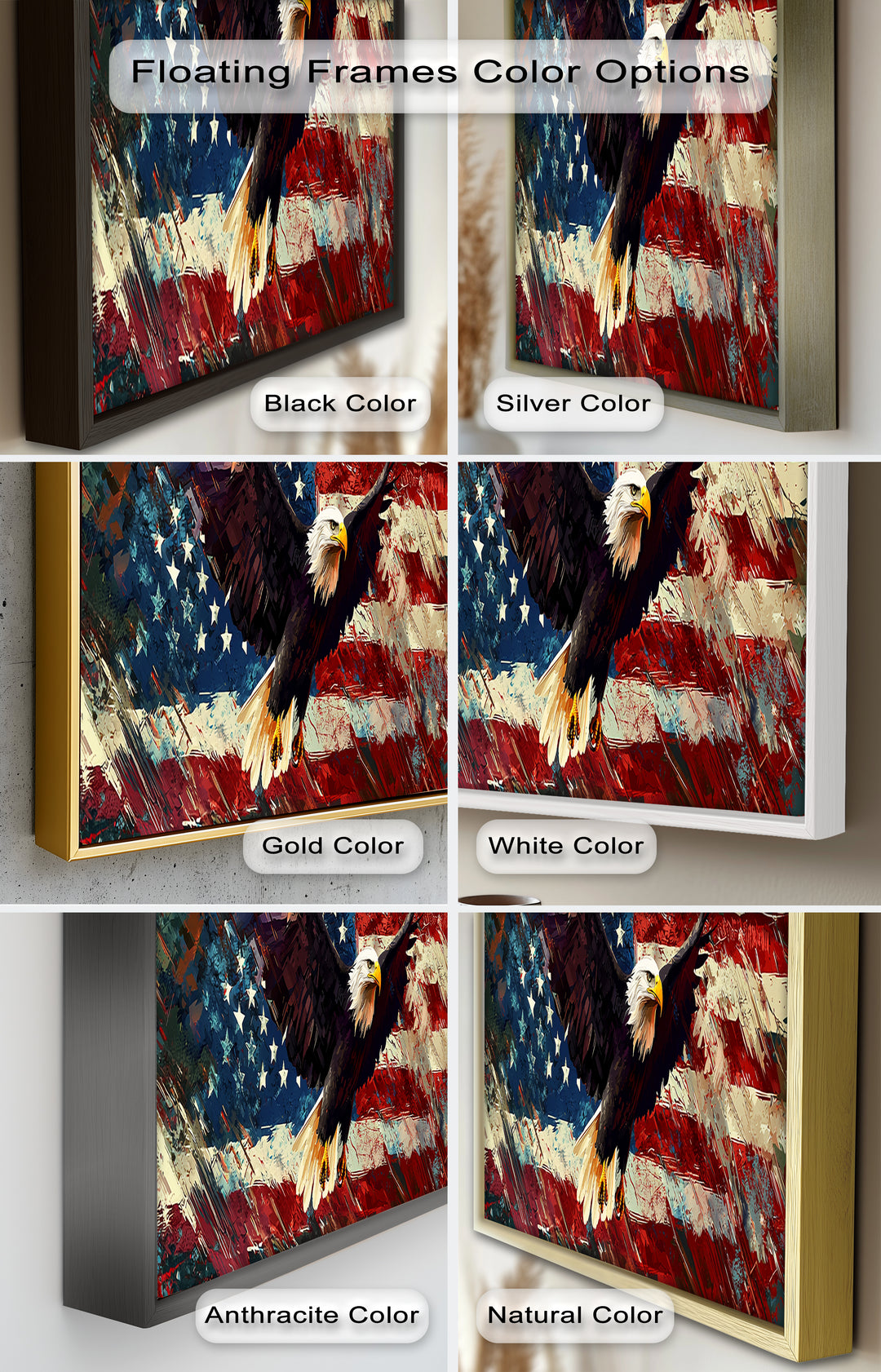 Soaring Freedom – Patriotic Eagle Oil Painting