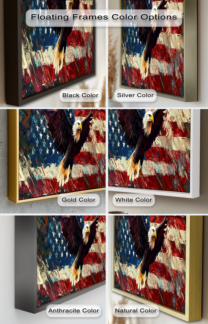 Soaring Freedom – Patriotic Eagle Oil Painting