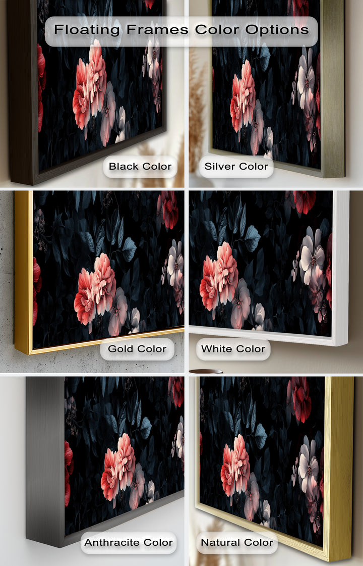 Dark Floral Elegance Wall Art – Floral Oil Painting