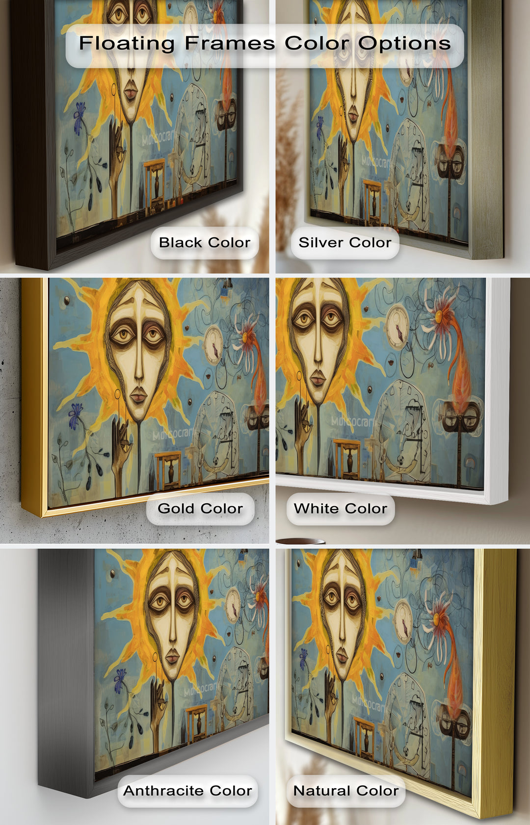 Solar Mindscape – Surreales Sonnengesicht-Ölgemälde von Picasso
