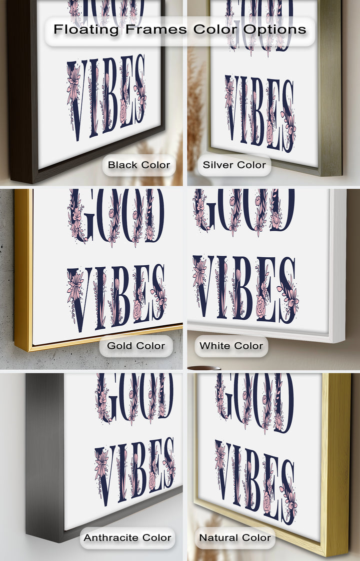 Gute Stimmung – Florale Typografie Ölgemälde