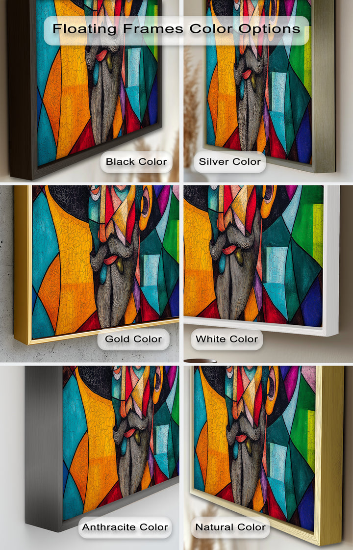 The Thinker’s Mosaic – Abstract Male Portrait Oil Painting