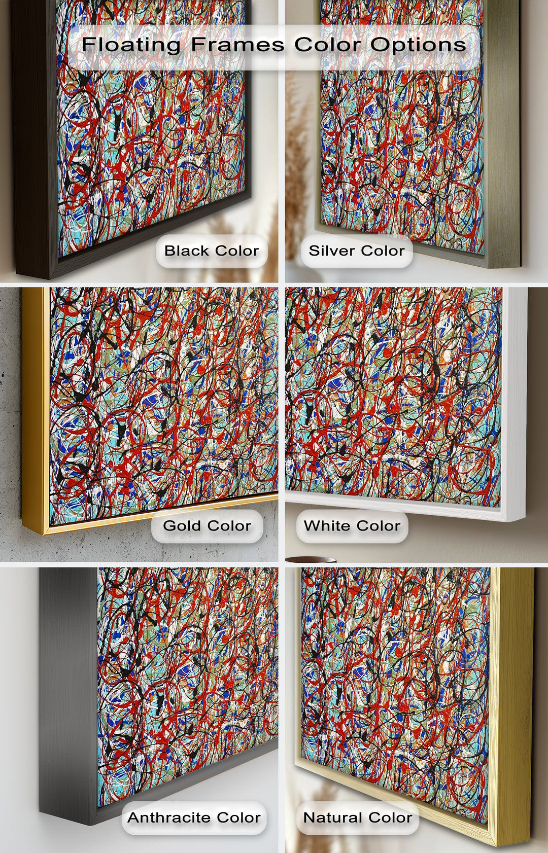 Energetic Action Painting Wall Art – Abstract Oil Painting