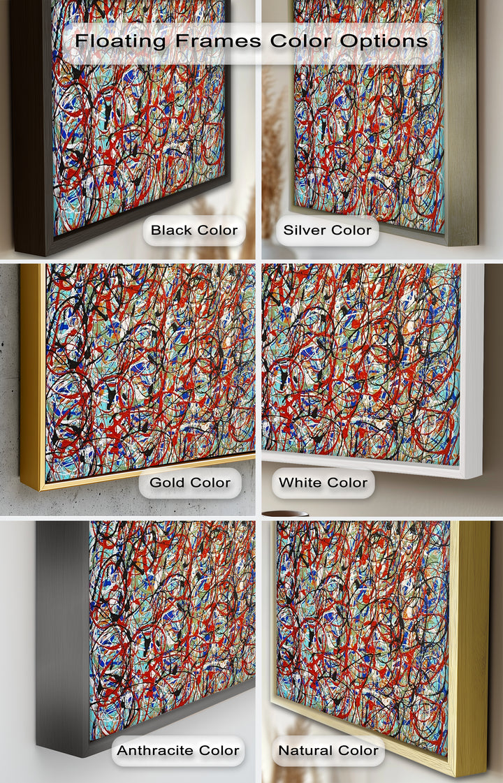 Energetic Action Painting Wall Art – Abstract Oil Painting