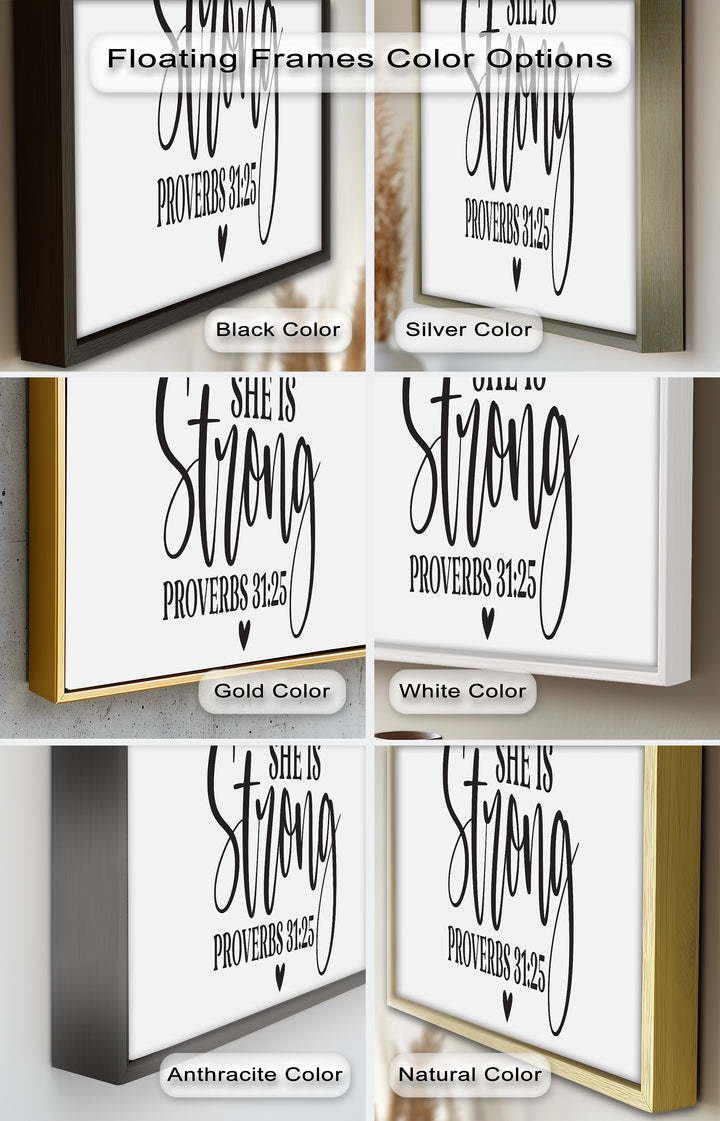 She Is Strong – Proverbs 31:25 Bible Verse Oil Painting