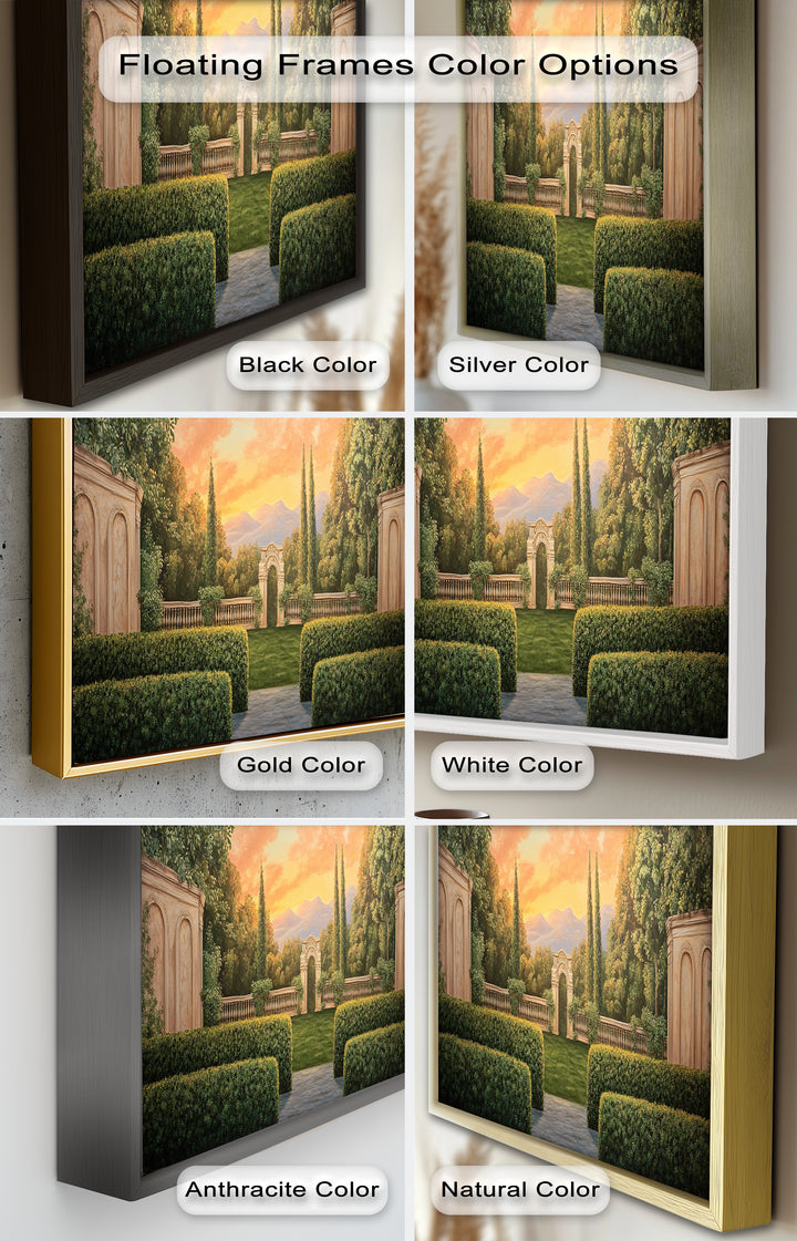 Sunset Garden Gateway – Classical Landscape Oil Painting
