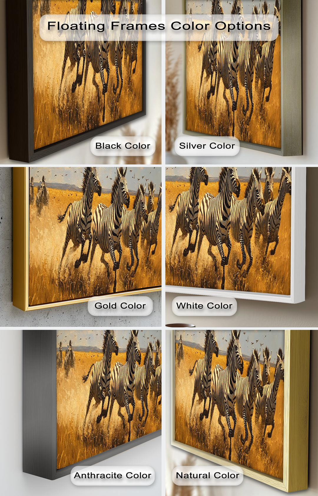 Thundering Zebra Herd – Wild Safari Oil Painting