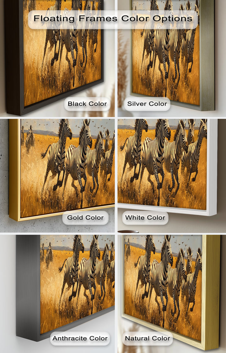 Thundering Zebra Herd – Wild Safari Oil Painting