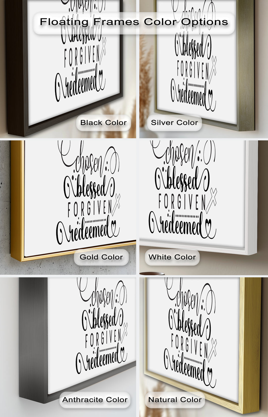 Chosen, Blessed, Forgiven, Redeemed – Bible Verse Oil Painting