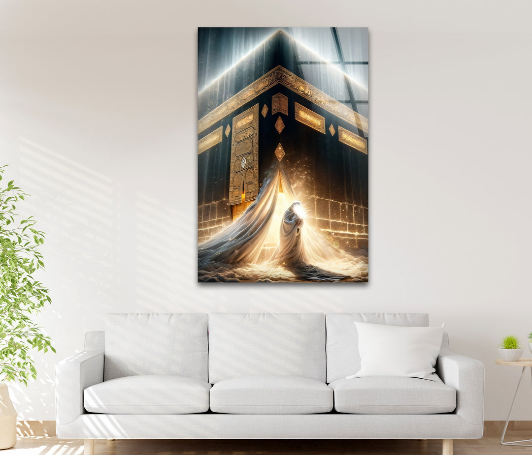 Heavenly Grace – Divine Light at the Kaaba Glass Wall Art