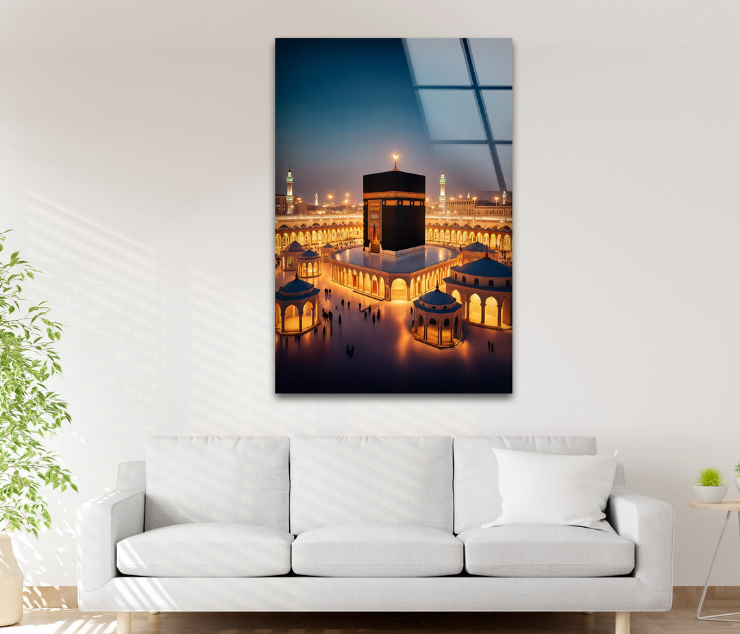 Islamic glass wall décor of sacred Mecca mosque