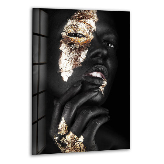 Cool Art glass wall art with gold leaf effect plus modern decor and woman wall art