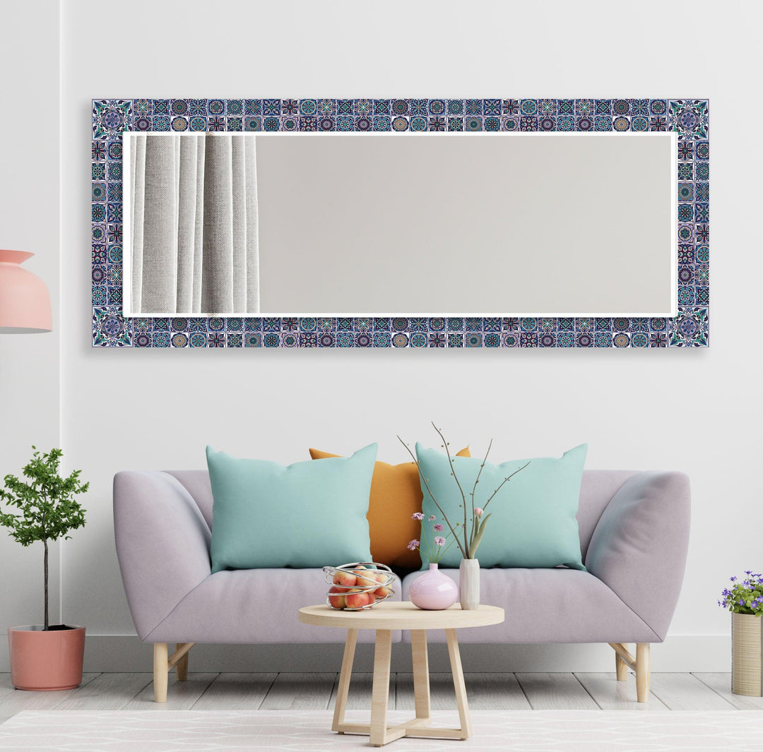 Green and Blue Mandala Wall Mirror floor mirror
